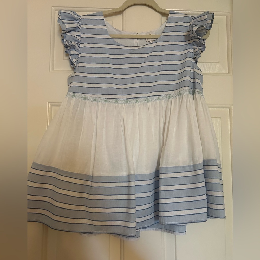 J Marie Blue and White Babydoll Top